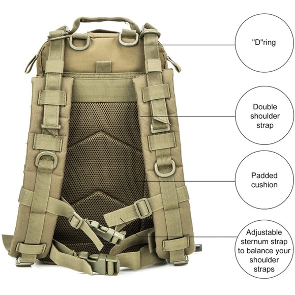 Military Tactical Assault Backpack Water Resistant - Picture 3 of 8